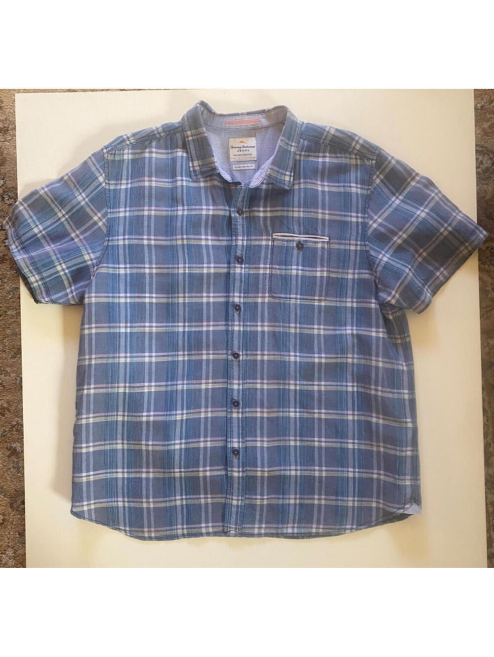 Tommy Bahama Jeans Mens Long Sleeve Plaid Button Up Shirt Island Crafted